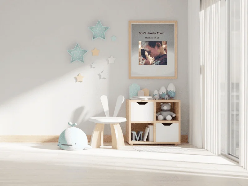 let the childern come to me scripture wall art design