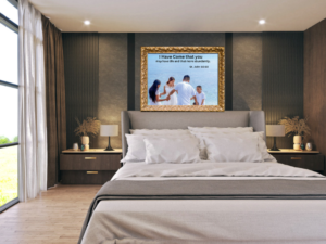 Have Life in Christ Christian wall art printable featuring an inspirational faith message displayed in a framed bedroom mockup