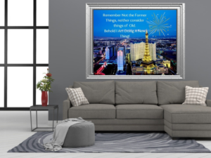 A New Thing New Year wall art featuring the Eiffel Tower, Paris cityscape, and radiant blue sky