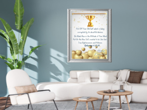 Be Made New New Year wall art featuring a gold trophy, falling confetti, and festive New Year lettering