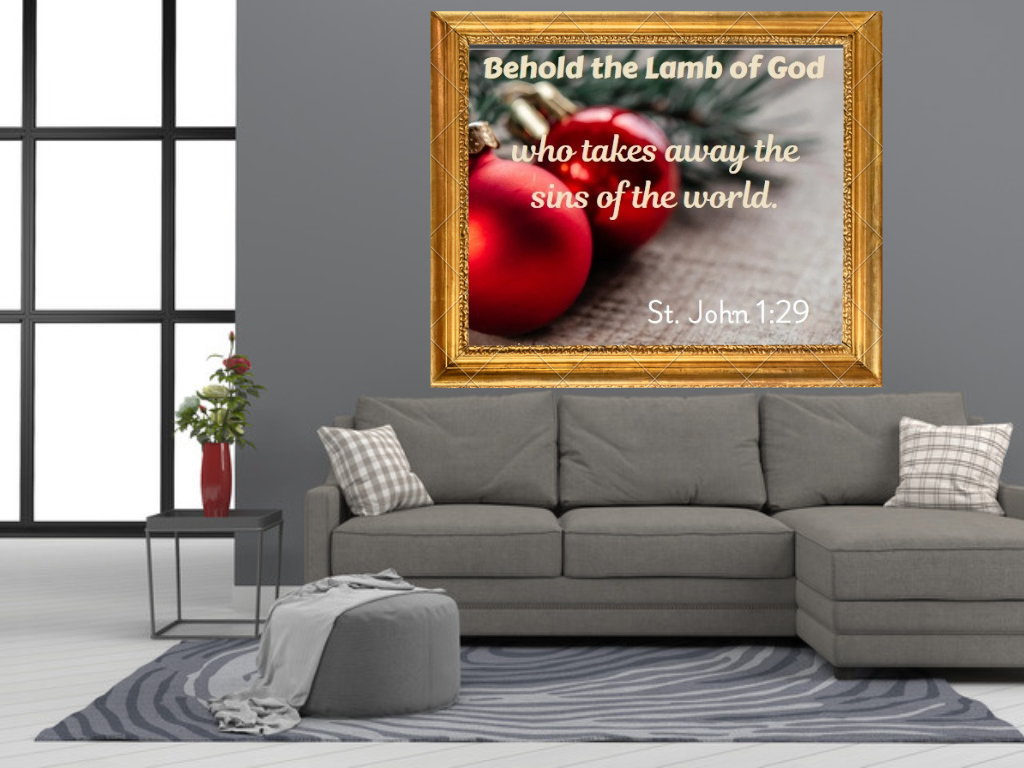 Lamb of God Christmas Wall Art amb of God Christmas wall art printable in elegant gold frame