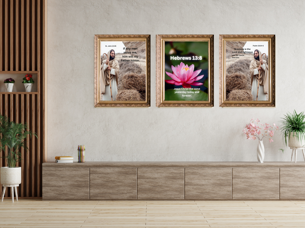 The Journey of Faith Duo Scripture Wall Art Set The Journey of Faith Duo Christian Scripture Wall Art set featuring Psalm 116:4-6 and John 12:26